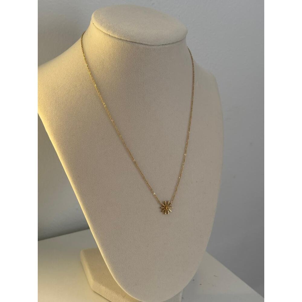 Gold Sun Necklace Stainless Steel Minimalist Starburst Pendant Dainty - Picture 4 of 6